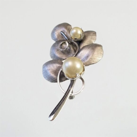 Vintage Bond Boyd Sterling Leaf Branch Brooch - Picture 6 of 8